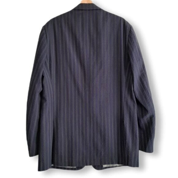PAUL BETENLY Biella Italy Blazer Jacket Pin-Stripe Navy Men's Sz 44 L - Picture 2 of 16